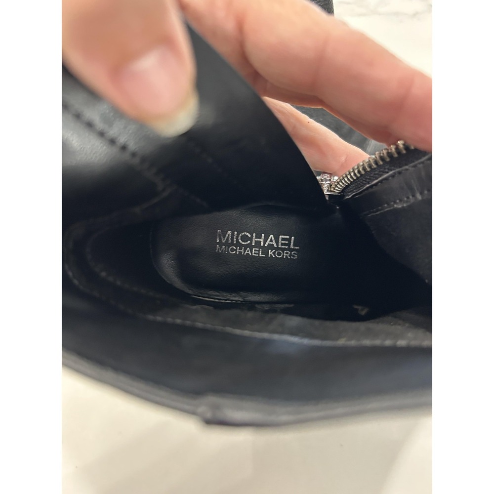 Michael Michael Kors Boots Womens Size 6.5 Black Ree Leather Ankle‎ Bootie Zip - Picture 5 of 9